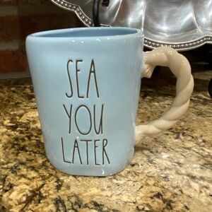 Rae Dunn SEA YOU LATER  19.5oz mug with twisted handle - never used!